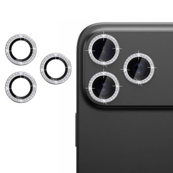 Захисне скло на камеру Kalebol Individual Camera Lens Diamond Ring для iPhone 17 Pro Max - сріблясте