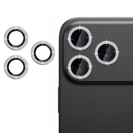 Защитное стекло на камеру Kalebol Individual Camera Lens Diamond Ring для iPhone 17 Pro Max - серебристое