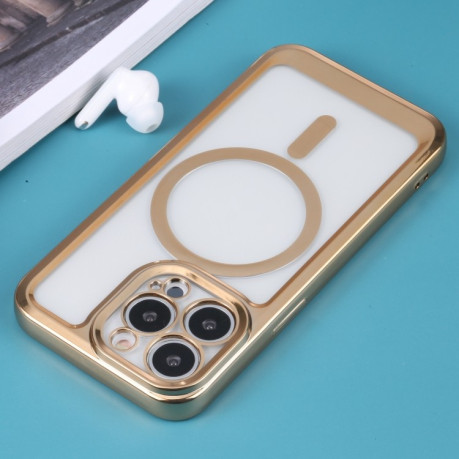 Противоударный чехол Classic Electroplating (Magsafe) для  iPhone 14 - золотой