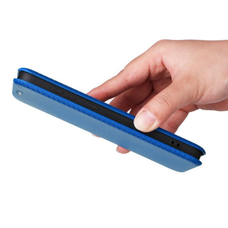 Чохол-книжка Carbon Fiber Texture на Samsung Galaxy S25+ 5G - синій