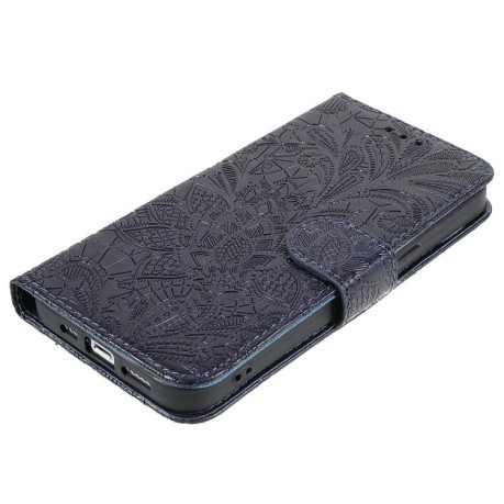 Чехол-книжка Lace Flower для Realme 14 Pro+ - синій
