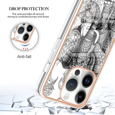 Противоударный чехол Electroplating IMD для iPhone 15 Pro Max 5G - слон