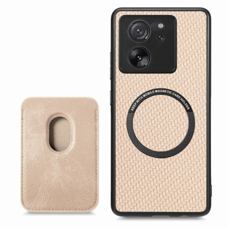Чехол Carbon Fiber Texture на Xiaomi 13T / 13T Pro - Apricot
