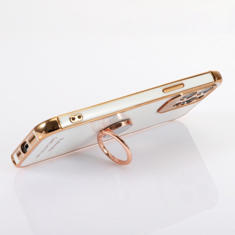 Противоударный чехол Electroplating with Ring Holder для iPhone 11 Pro Max - розовый