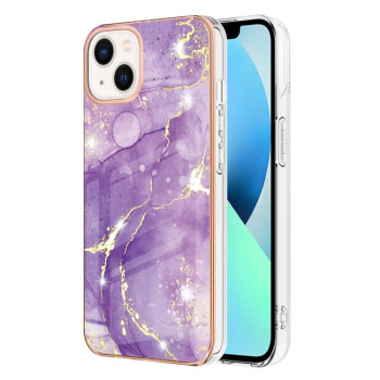 Противоударный чехол Electroplating IMD для iPhone 15 Plus - фиолетовый