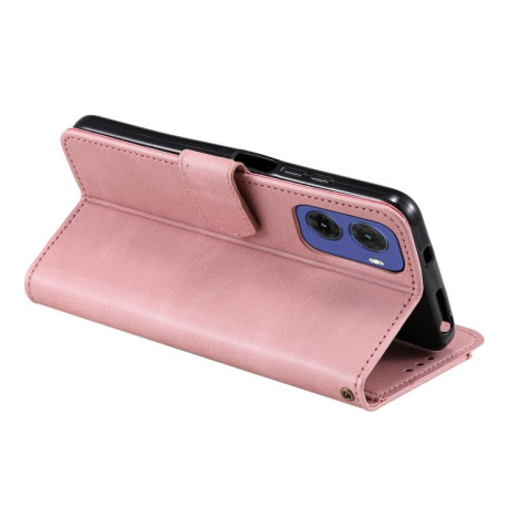 Чехол-книжка Nail Skin Feel Stitching Calf Texture Leather для Motorola Moto G05 - золото