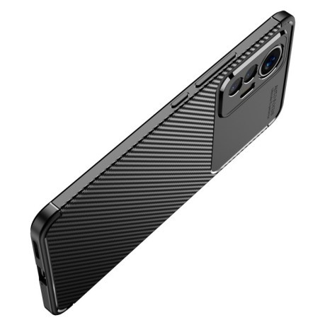 Ударозащитный чехол HMC Carbon Fiber Texture на Xiaomi 12 Lite - черный