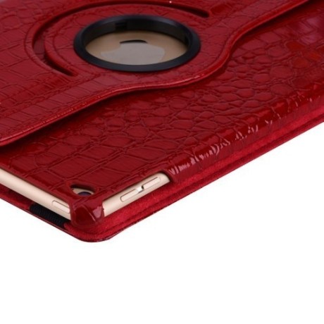 Кожаный Чехол Crocodile Texture 360 Degree Rotation красный для iPad Air 2