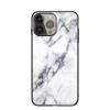 Стеклянный чехол Marble Pattern для iPhone 13 Pro Max - White