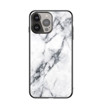 Скляний чохол Marble Pattern для iPhone 13 Pro Max - White
