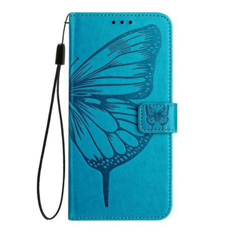 Чохол-книжка Embossed Butterfly для Xiaomi Poco F6 - синій