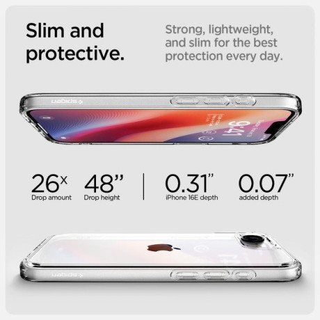 Оригінальний чохол Spigen Ultra Hybrid для iPhone 16e - Clear