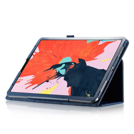 Чехол-книжка Litchi Texture на iPad Air 4 10.9 2020/Pro 11&quot; 2018 -темно-синий