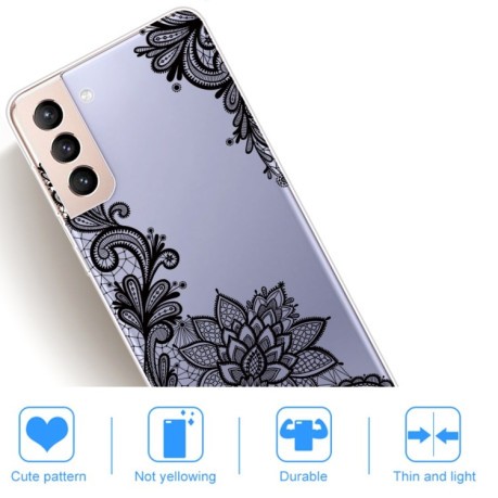 Чехол Painted Pattern для Samsung Galaxy S22 5G - Black Rose
