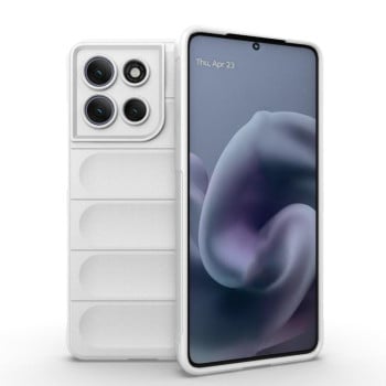 Силиконовый чехол Magic Flannel на Motorola Moto G86 Power - белый