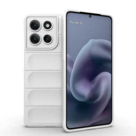 Силиконовый чехол Magic Flannel на Motorola Moto G86 Power - белый