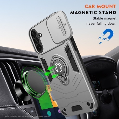 Протиударний чохол Sliding Camshield Ring Holder  для Samsung Galaxy A56 - сірий