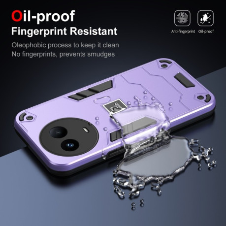 Противоударный Чехол Dropproof 3 in 1 Silicone sleeve для Realme 11 5G - фиолетовый