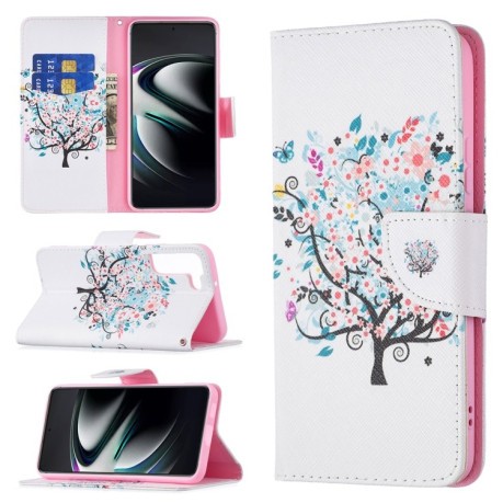 Чехол-книжка Colored Drawing Pattern для Samsung Galaxy S22 Plus 5G - Tree
