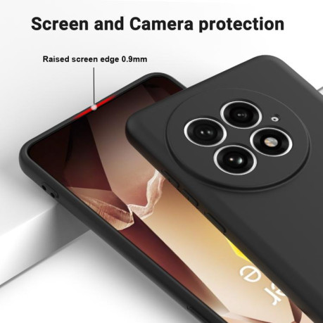 Силиконовый чехол Solid Color Liquid Silicone на OnePlus 13 - черный