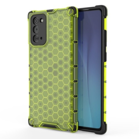 Противоударный чехол Honeycomb на Samsung Galaxy Note 20 - зеленый