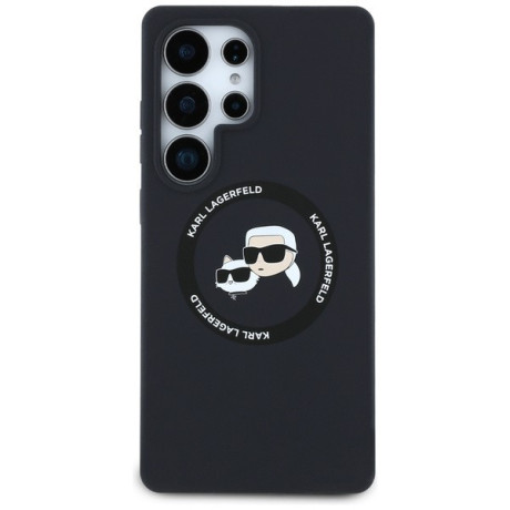 Оригинальный чехол Karl Lagerfeld Silicone Double Heads And Circle MagSafe для Samsung Galaxy S25 Ultra - black