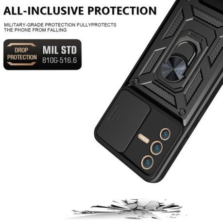 Противоударный чехол Sliding Camshield для Vivo V23 5G / S12 - зеленый