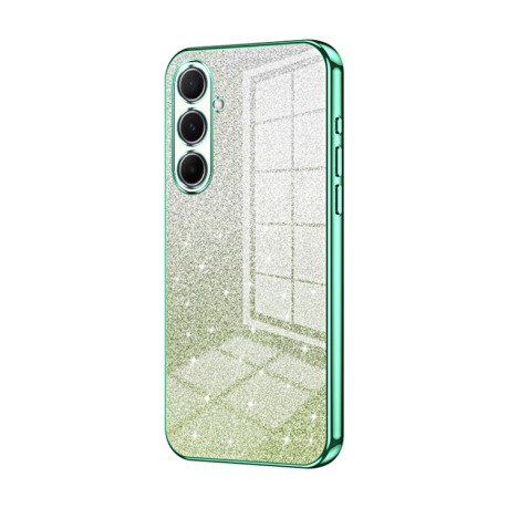 Ударозащитный чехол Gradient Glitter Powder Electroplated на Samsung Galaxy A56 - зеленый