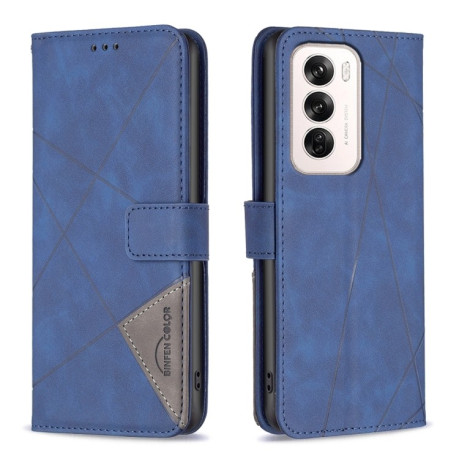 Чехол-книжка Rhombus Texture для OPPO Reno 12 Global - синий