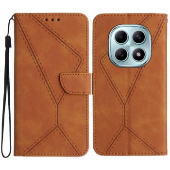 Чехол-книжка Stitching Embossed Leather для Redmi Note 15 Pro 4G Global 165.8mm — коричневый