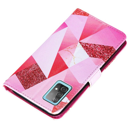 Чехол-книжка Cross Texture Painting на Samsung Galaxy A52/A52s - Pink Rhombus
