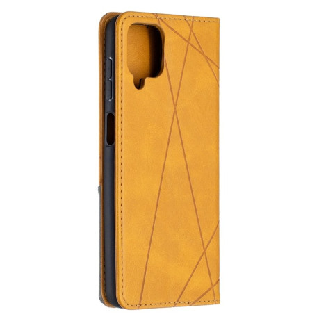 Чехол-книжка Rhombus Texture на Samsung Galaxy A12/M12 - желтый