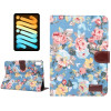 Чехол-книжка Flower Cloth Texture на iPad mini 6 - синий