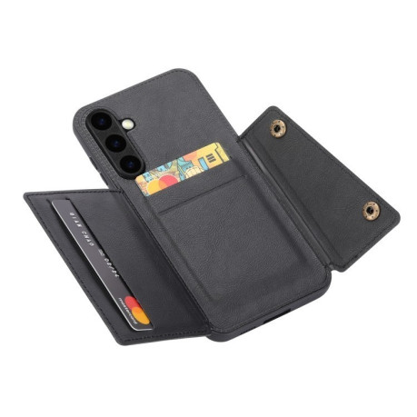Противоударный чехол Double Buckle для Samsung Galaxy S25 5G - черный