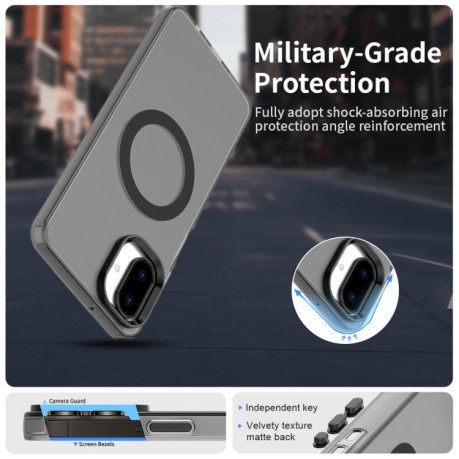 Противоударный чехол Candy Magsafe PC Hybrid TPU для Samsung Galaxy A07 4G - черный