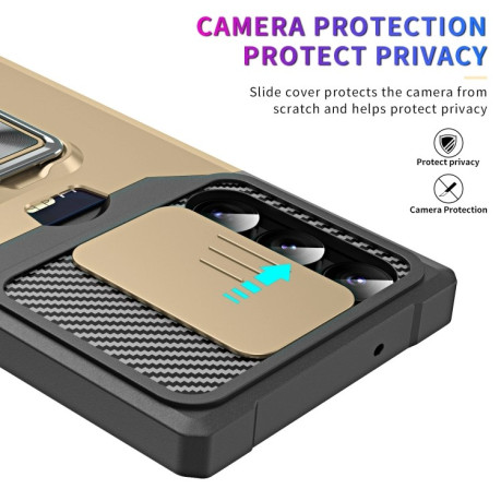 Противоударный чехол Sliding Camera Design для Samsung Galaxy S23 Ultra 5G - золотой