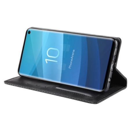 Кожаный чехол- книжка Magnetic Buckle Retro Texture на Samsung Galaxy S10/G973-черный