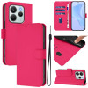 Чехол-книжка Skin Feel Solid Color Leather для Xiaomi Redmi Note 14 4G 164.48mm - пурпурно-красный