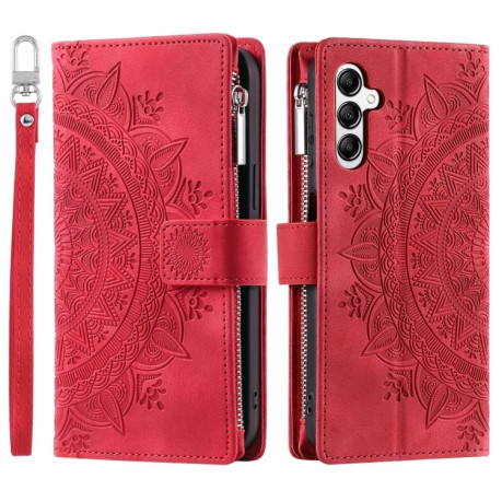 Чехол-книжка Multi-Card Totem Zipper Leather для Samsung Galaxy A36 - красный