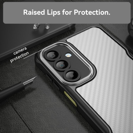 Ударозащитный чехол Carbon Fiber Texture Translucent на Samsung Galaxy A16 5G - черный