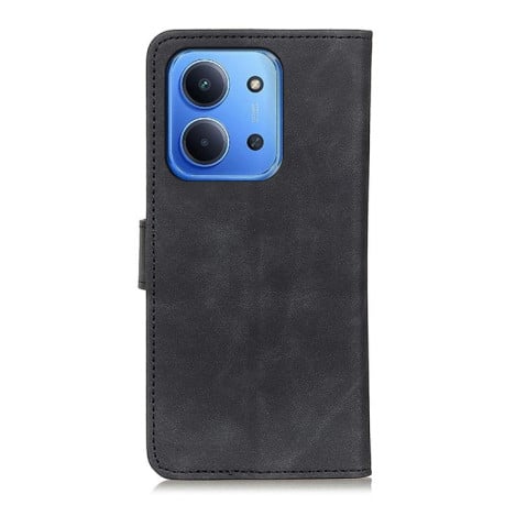 Чехол-книжка KHAZNEH с матовой фактурой Cowhide и магнитным хлястиком на Xiaomi Redmi 15C 5G / 4G EU 173mm - черный