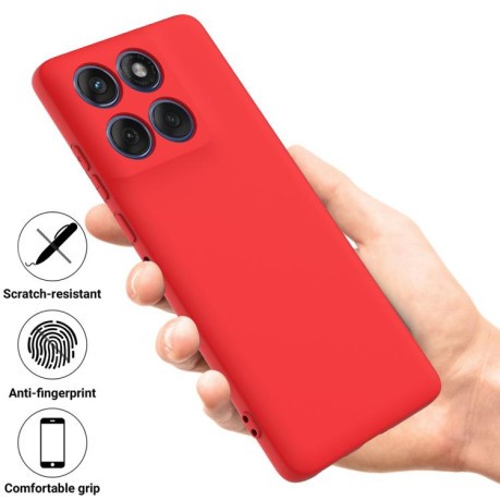 Силиконовый чехол Solid Color Liquid Silicone на Motorola Edge 60 Fusion - красный
