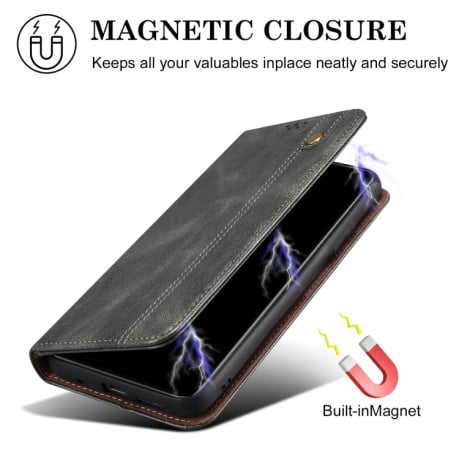 Чехол-книжка Simple Wax Crazy Horse для iPhone 16 Pro Max - зеленый