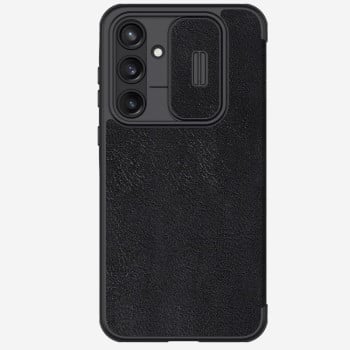 Кожаный чехол-книжка Nillkin Qin Series для Samsung Galaxy A55 - черный