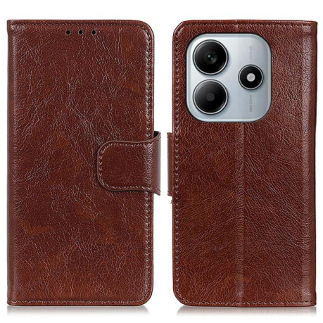Чехол-книжка Mirren Crazy Horse для Xiaomi Redmi Note 14 4G 164.84mm - коричневый