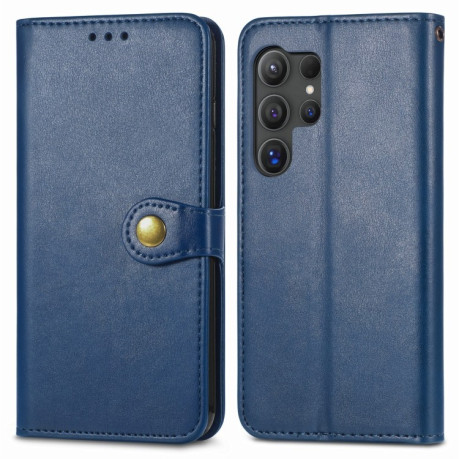 Чехол-книжка Retro Solid Color на Samsung Galaxy S25+ 5G - синий