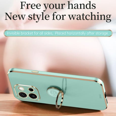 Противоударный чехол XINLI Straight Edge with Ring Holder для OnePlus 13T - зеленый