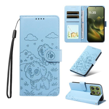 Чехол-кошелёк Escase с RFID-защитой на Motorola Edge 70 5G / X70 Air 5G — небесно-голубой