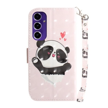 Чехол-книжка Crystal 3D Shockproof Protective Leather для Samsung Galaxy S24 FE 5G - Panda