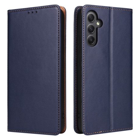 Шкіряний чохол-книжка Fierre Shann Genuine leather для Samsung Galaxy A34 5G - синій